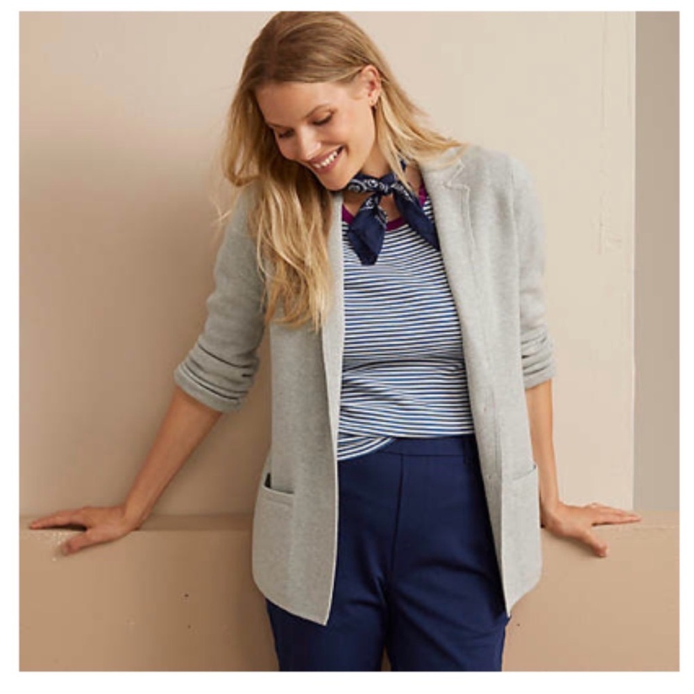 Lands’ End 100% Cotton Sweater Blazer